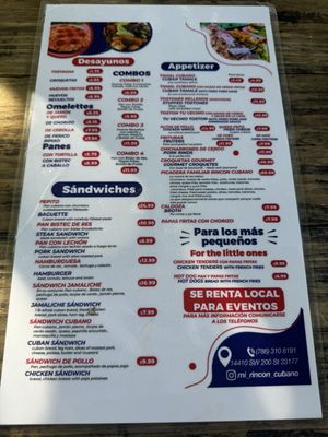 Menu photo 1 Rincon Cubano Miami, FL Menu photo 1 Rincon Cubano Miami, FL
