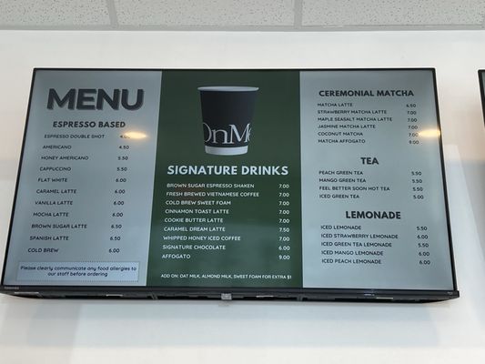 Menu photo 1 OnMe Cafe Ontario, CA Menu photo 1 OnMe Cafe Ontario, CA