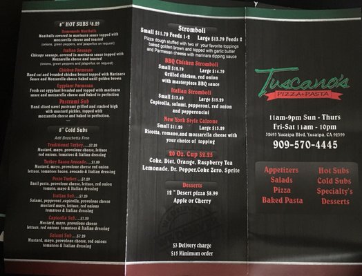 Menu photo 7 Tuscanos Pizza and Pasta Yucaipa, CA