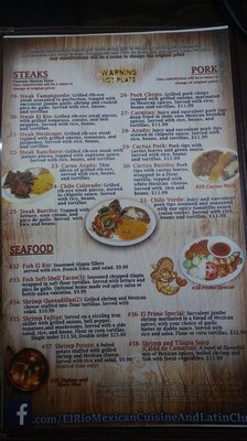 Menu photo 3 El Rio Mexican Cuisine Evansville, IN