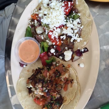 Taconooga - One veggie and one fish taco with mayo dip. - Mexican Near Me - Chattanooga, Tennessee Taconooga - One veggie and one fish taco with mayo dip. - Mexican Near Me - Chattanooga, Tennessee