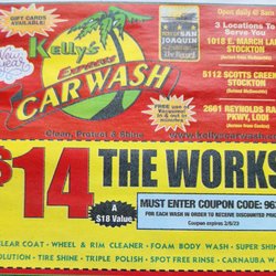 Kelly's Express Car Wash - Usually these pop up in your weekly ads in the mail.