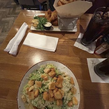 Good Times Cafe - Ceaser salad, fish and chips, and not pictured corn chowder. All amazing and would recommend - American Near Me - Cabazon, California