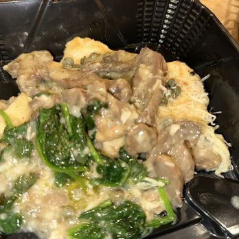 Carrabba's Italian Grill - Chicken piccata, side of spinach, and I added mushrooms :) - Italian Near Me - Jacksonville, Florida
