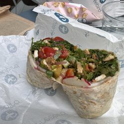 The garden with grilled chicken in a wrap!