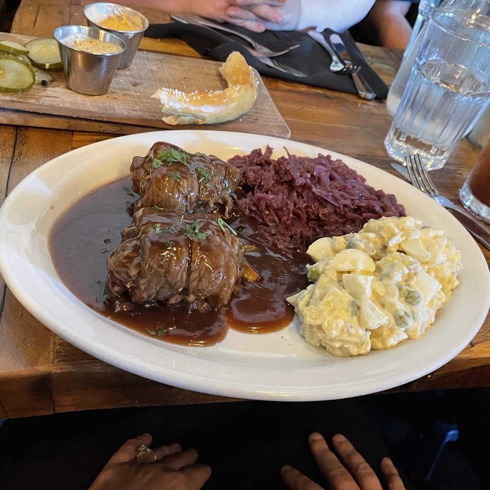 Weller's Bistro - Rouladen with rotkohl and German potato salad - German Near Me - Layton, Utah Weller's Bistro - Rouladen with rotkohl and German potato salad - German Near Me - Layton, Utah