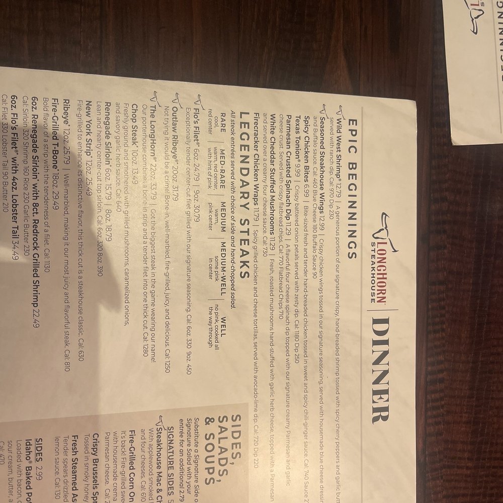 LongHorn Steakhouse - Menu - Steakhouses Near Me - Saint George, Utah
