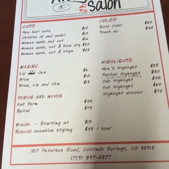 Avery's Salon - Price list - Hair Salons Near Me - Colorado Springs, Colorado