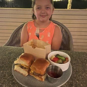 Deck. - Kids beef slider meal with shoestring fries and a side of fruit. - Hawaiian Near Me - Honolulu, Hawaii