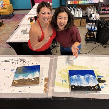 Hawaii Fluid Art - Canvas beach scene resin workshop - Art Classes Near Me - Pasadena, California Hawaii Fluid Art - Canvas beach scene resin workshop - Art Classes Near Me - Pasadena, California