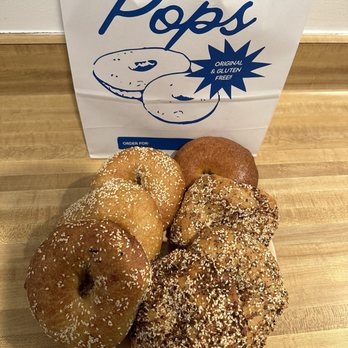 Pops Bagels - a bagel and two bagels on a plate - Bagels Near Me - Beverly Hills, California