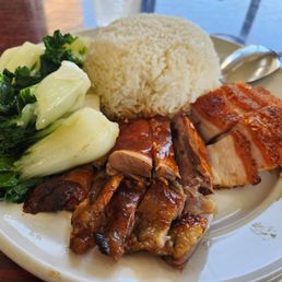 Combo with roast pork and roast duck Combo with roast pork and roast duck