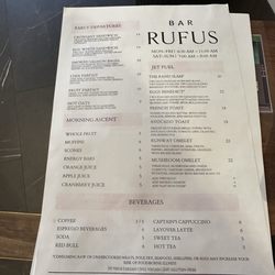 Bar Rufus - Menu