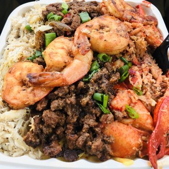 Chef Smelly's - you get a ton of noodles underneath all the seafood and steak - Cajun/Creole Near Me - Oakland, California Chef Smelly's - you get a ton of noodles underneath all the seafood and steak - Cajun/Creole Near Me - Oakland, California