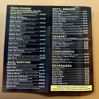 Menu photo 4 India Palace Norwalk, CA
