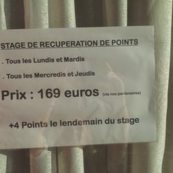 Auto-école de La Martinière - Possibilité de faire des stages de récupération de points tous les lundis et mardis.