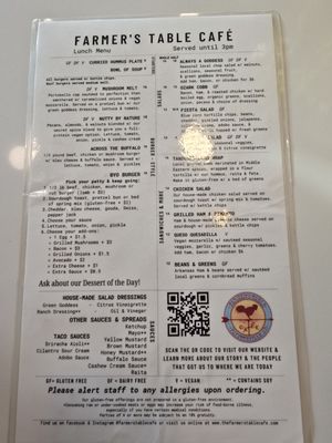Menu photo 1 The Farmer's Table Cafe Fayetteville, AR Menu photo 1 The Farmer's Table Cafe Fayetteville, AR