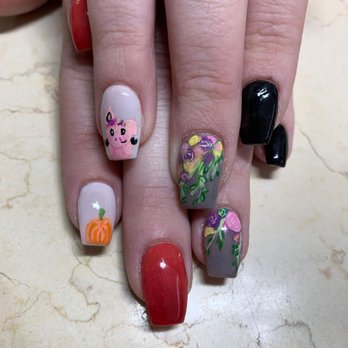 Perfectly Polished - Free handed art by Shy on my nails for my nieces birthday! - Nail Salons Near Me - Redding, California Perfectly Polished - Free handed art by Shy on my nails for my nieces birthday! - Nail Salons Near Me - Redding, California
