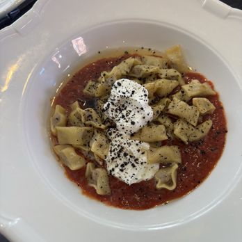 Dalida - Kayseri manti - butter-roasted lamb dumplings with garlic yogurt and tomato sauce - Mediterranean Near Me - San Francisco, California Dalida - Kayseri manti - butter-roasted lamb dumplings with garlic yogurt and tomato sauce - Mediterranean Near Me - San Francisco, California