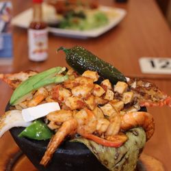 Mi Pueblo Salvadoreño - Molcajete de Mariscos at Mi Pueblo Salvadoran Restaurant in East Los Angeles.