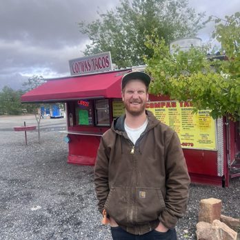 Compas Tacos - Dylan in front of food truck - Food Trucks Near Me - Santa Fe, New Mexico
