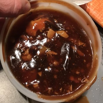 Pei Wei Asian Kitchen - Hot n sour soup er I mean jello w mystery orange clumps - Asian Fusion Near Me - Norman, Oklahoma Pei Wei Asian Kitchen - Hot n sour soup er I mean jello w mystery orange clumps - Asian Fusion Near Me - Norman, Oklahoma