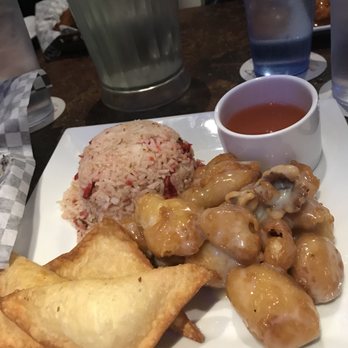 Behind the Pine Bar & Grill - Honey walnut shrimp with pork fried rice & 3 crab wontons - Chinese Near Me - Bremerton, Washington Behind the Pine Bar & Grill - Honey walnut shrimp with pork fried rice & 3 crab wontons - Chinese Near Me - Bremerton, Washington