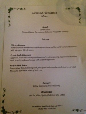 Menu photo 2 Ormond Manor Destrehan, LA