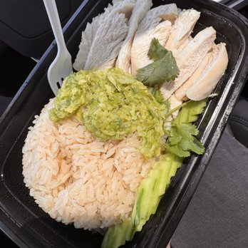 The Chicken Rice - Needs more ginger sauce . This is hainan chicken. - Thai Near Me - Tustin, California The Chicken Rice - Needs more ginger sauce . This is hainan chicken. - Thai Near Me - Tustin, California