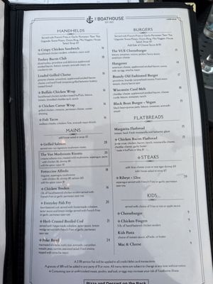 Menu photo 1 The Boathouse Wisconsin Dells, WI