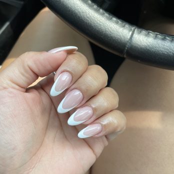 TopTek Nail Spa - Almond frenchies - nail tech Kelly - Nail Salons Near Me - Arlington, Texas