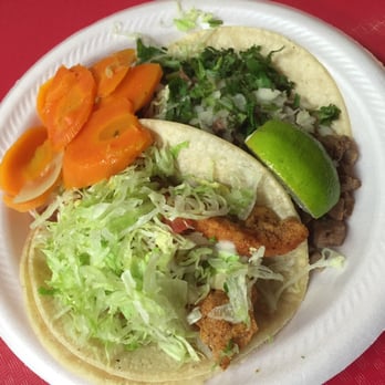 Abelardo's Mexican Fresh - Fish taco, tongue taco, pickled carrots - $6 - Tex-Mex Near Me - Omaha, Nebraska