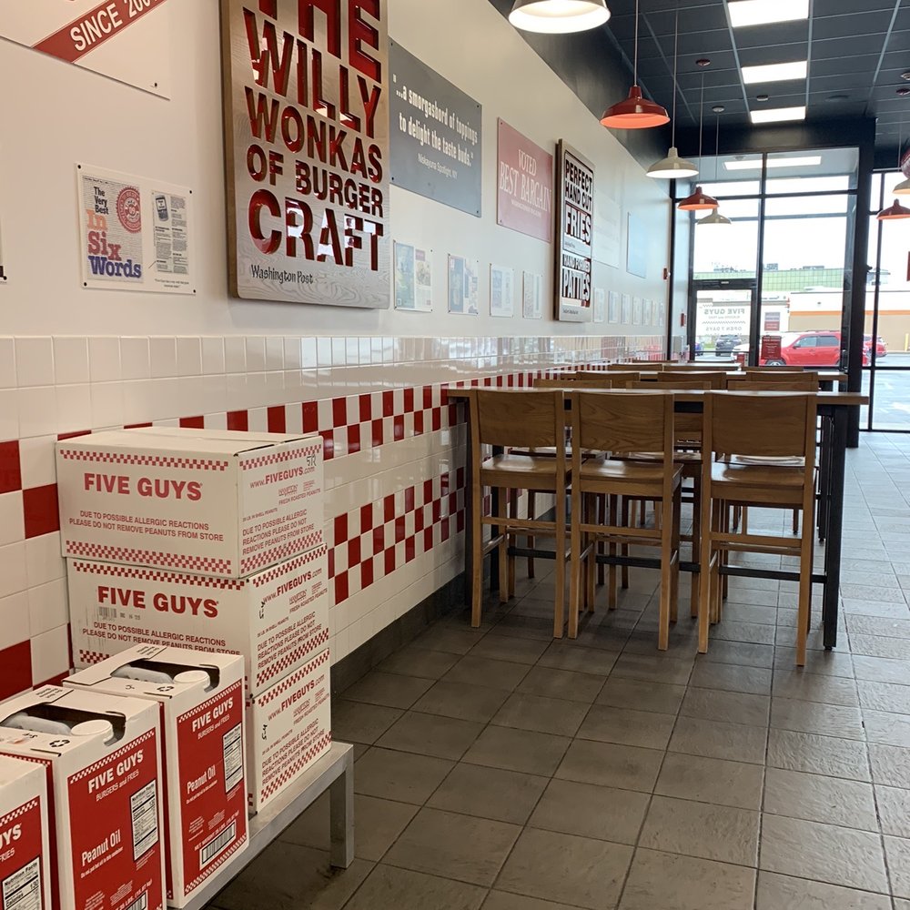 Five Guys - the inside of a fast food restaurant - Burgers Near Me - Levittown, New York