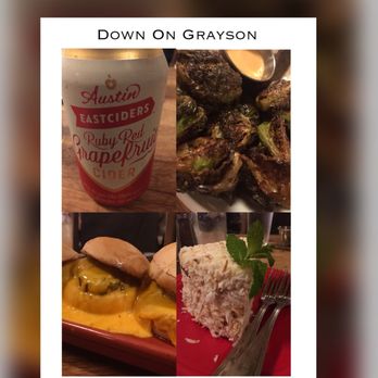 Down On Grayson - Brussel sprouts and cheddar sliders and coconut cake, oh my gravy!!! - New American Near Me - San Antonio, Texas Down On Grayson - Brussel sprouts and cheddar sliders and coconut cake, oh my gravy!!! - New American Near Me - San Antonio, Texas