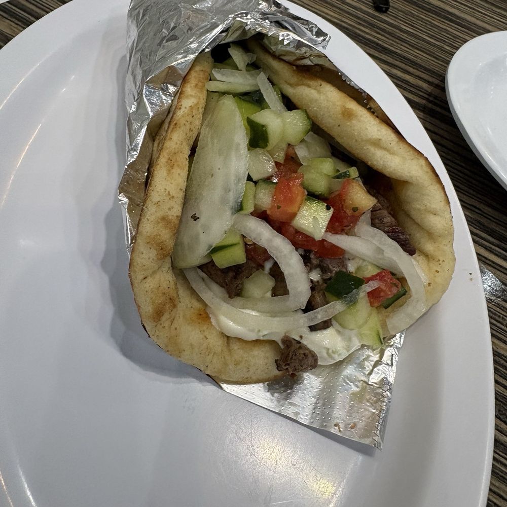 Gyromania Grill - Beef Souvlaki Pita - Greek Near Me - Royal Palm Beach, Florida Gyromania Grill - Beef Souvlaki Pita - Greek Near Me - Royal Palm Beach, Florida