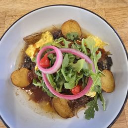 Short Rib and Huevos Rancheros: Short rib ropa vieja, ranchero eggs, pickled onions and olives. Delicious! Short Rib and Huevos Rancheros: Short rib ropa vieja, ranchero eggs, pickled onions and olives. Delicious!