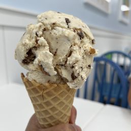 Peanut Cup ice cream in a waffle cone