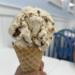 Phil's Ice Cream - Peanut Cup ice cream in a waffle cone