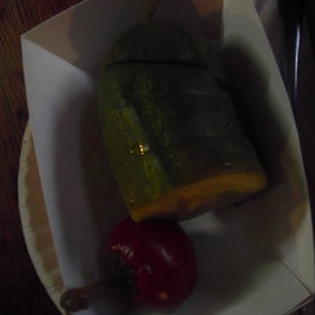 Krug's Tavern - I guess a pickle and a pepper comes with every order ??? - Dive Bars Near Me - Newark, New Jersey Krug's Tavern - I guess a pickle and a pepper comes with every order ??? - Dive Bars Near Me - Newark, New Jersey
