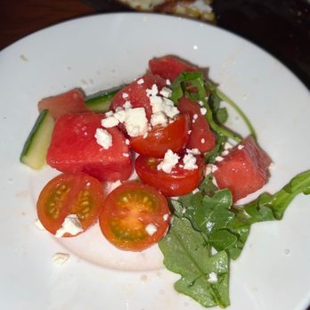 Seasons 52 - Watermelon and Tomato Salad (split) - Seafood Near Me - Tampa, Florida Seasons 52 - Watermelon and Tomato Salad (split) - Seafood Near Me - Tampa, Florida