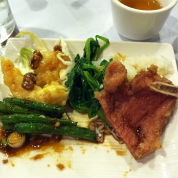 Golden Sand Harbor - Honey walnut shrimp, spare ribs, vegetables. Oh and look at that...no rice. - Dim Sum Near Me - Dublin, California