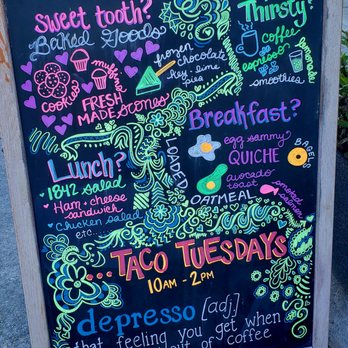 1842 Daily Grind & Mercantile - a chalk board - Coffee & Tea Near Me - Cedar Key, Florida