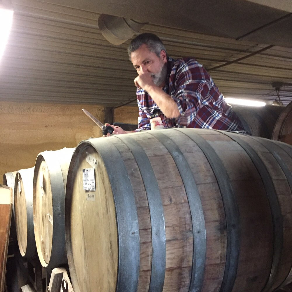 That's John the owner. Dipping into his private reserve. If you are lucky, you might get a taste. That's John the owner. Dipping into his private reserve. If you are lucky, you might get a taste.