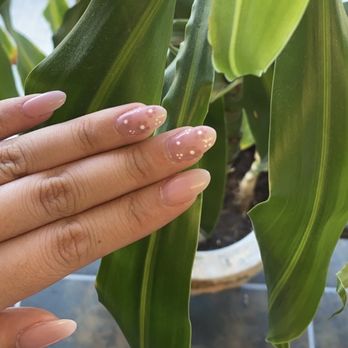 Hair Zone & Nails Spa - sheer pink with simple flower design - Hair Salons Near Me - University Pl, Washington Hair Zone & Nails Spa - sheer pink with simple flower design - Hair Salons Near Me - University Pl, Washington