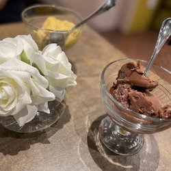 La Maison Du Chocolat - Madison Ave - Chocolate sorbet and passion fruit/mango (forgot what the hubs ordered lol)