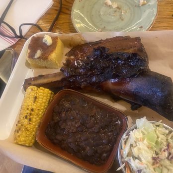Jackalope Ranch - Brisket dinner, comes with beans, corn bread, corn on the cob and coleslaw. - Barbeque Near Me - Indio, California Jackalope Ranch - Brisket dinner, comes with beans, corn bread, corn on the cob and coleslaw. - Barbeque Near Me - Indio, California