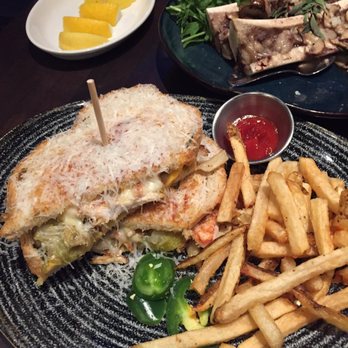 The General Public - Green chili Grilled cheese sandwich with chicken and fries $14. Not the greatest but also not the worst. - New American Near Me - Houston, Texas