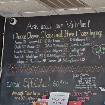 Viking Burger - Just a smidge of their giant blackboard - Burgers Near Me - Newport News, Virginia Viking Burger - Just a smidge of their giant blackboard - Burgers Near Me - Newport News, Virginia