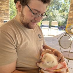 Seacrest Wolf Preserve - Rare occasion to hold & pet a de scented skunk. We were told they can learn to use a litter box!
