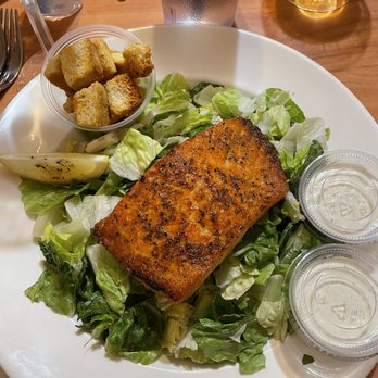 The Villa Restaurant - Caesar Salad w/ Salmon - Italian Near Me - Wayland, Massachusetts The Villa Restaurant - Caesar Salad w/ Salmon - Italian Near Me - Wayland, Massachusetts